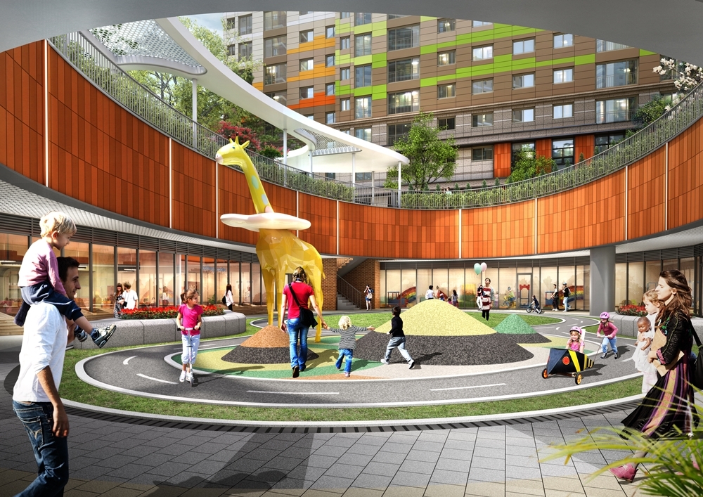 일산2차 아이파크 내 썬큰광장 이미지.