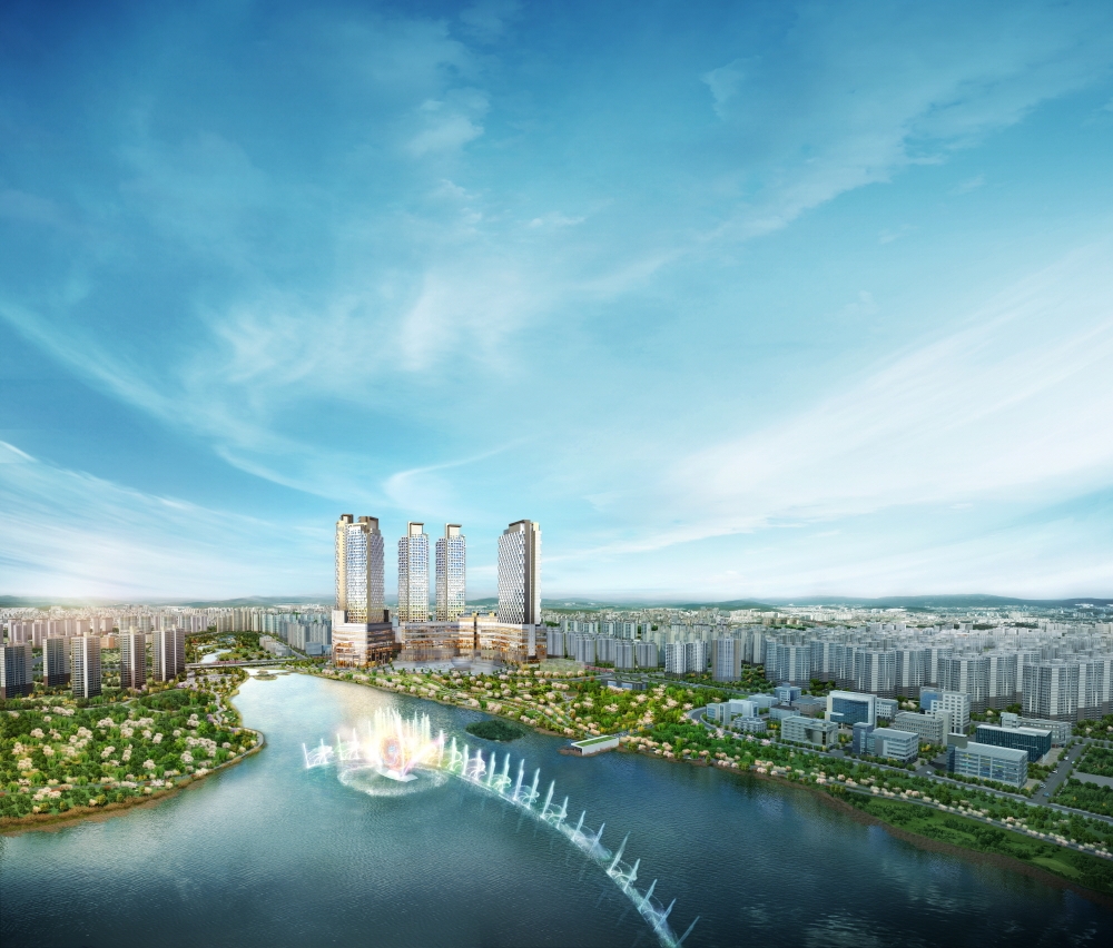 동탄 더샵 센텀폴리스 호수조감도.