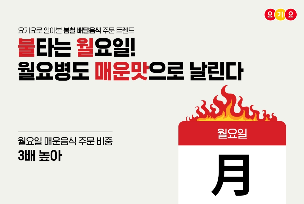 요기요, 춘곤증 날리는 봄철 배달음식 트렌드 공개…월요병도 ‘매운맛’으로 날린다
