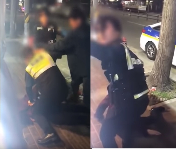 대림동 여경의 모습이 담긴 장면 / 사진출처 : 인터넷게시판