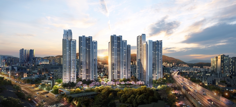 가야 롯데캐슬 골드아너 야경투시도.(이미지=롯데건설)