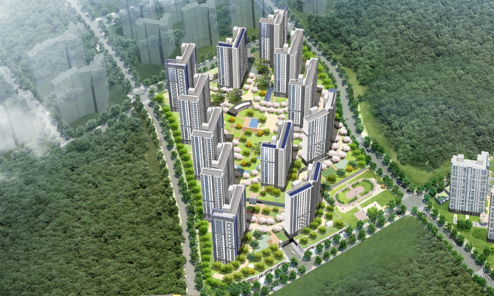 오포 더샵 센트럴포레 조감도.(이미지=포스코건설)