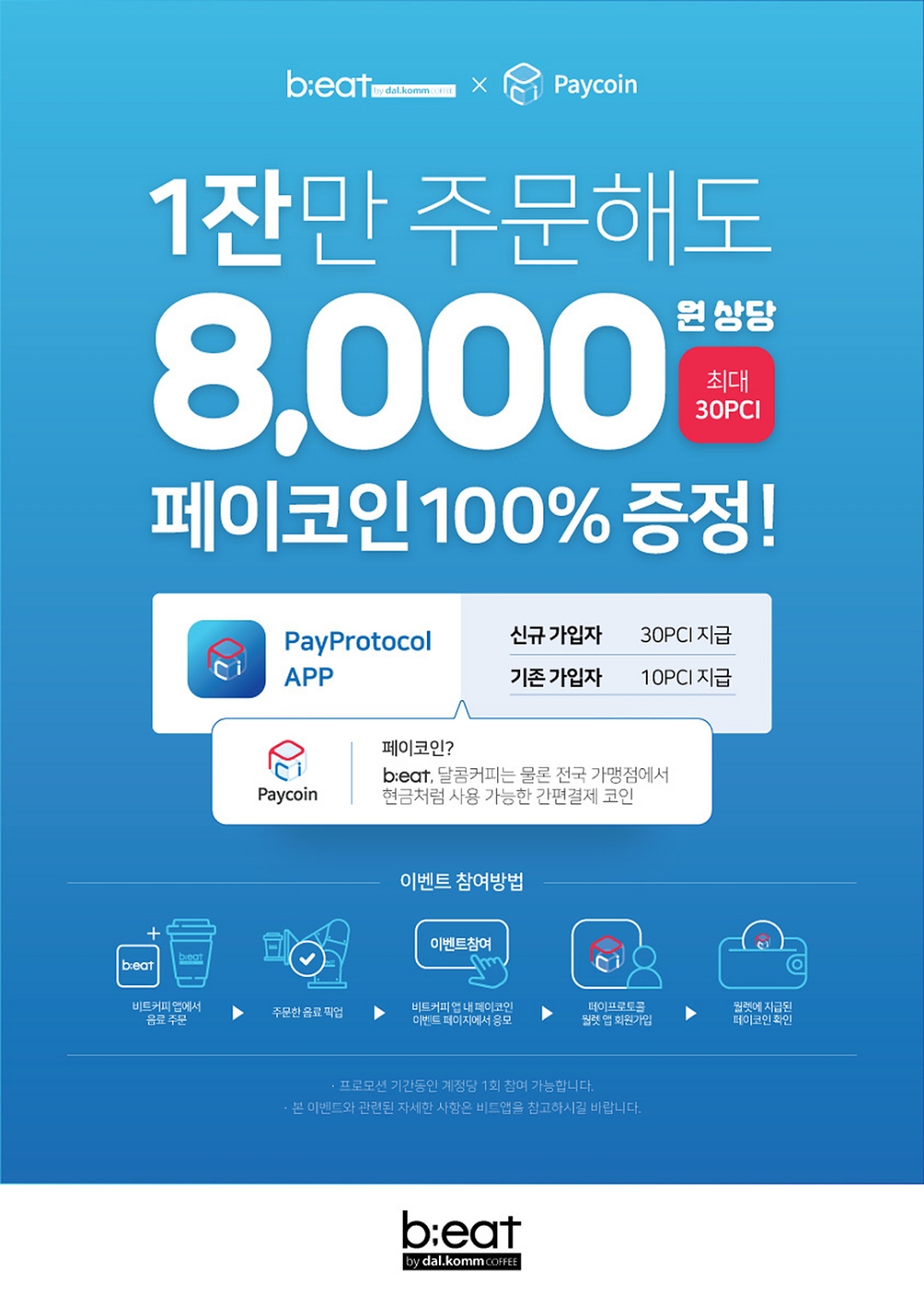 달콤커피 로봇카페 ‘비트’, 페이코인 100% 증정 이벤트 실시