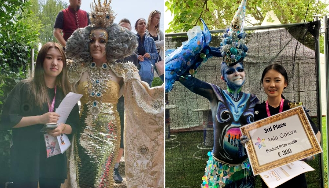 수원미용학원, SBS아카데미 뷰티스쿨 수원캠퍼스 오스트리아 월드 바디페인팅 대회 석권