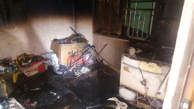 주택화재현장.(사진제공=부산경찰청)