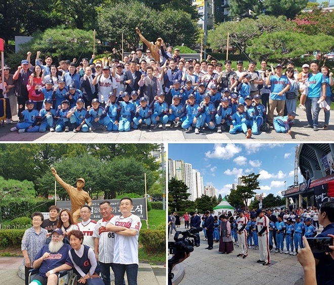 야구영웅 고 최동원 선수 8주기 추모행사와 세신식 모습.(사진제공=사단법인 최동원기념사업회)