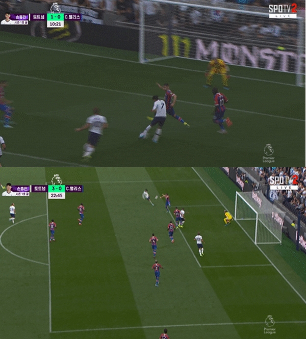 ‘손흥민’의 골이 연이어 터지면서 지구촌이 들썩인다 / 출처 스포티브이화면