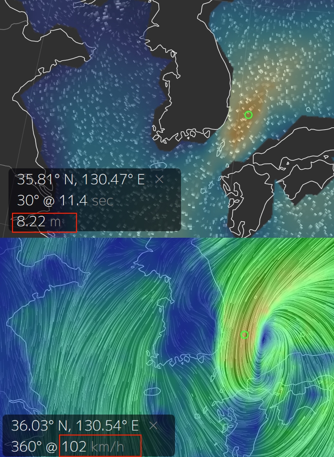 ‘태풍위치’를 흔히 온라인을 통해 찾아볼 수 있다 / 출처 구글어스눌스쿨