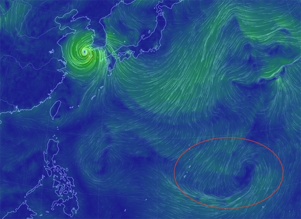 19호 태풍, 위치 언급만으로도 불편함...상공 주변 바람형태 살펴보니