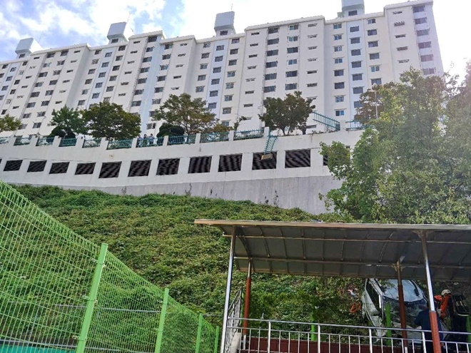 차량추락사고현장.(사진제공=부산경찰청)