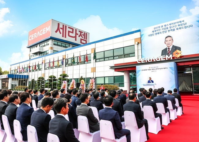 세라젬, 이환성 회장 ‘IBK 기업은행 명예의 전당’ 헌액 기념비 제막식 개최