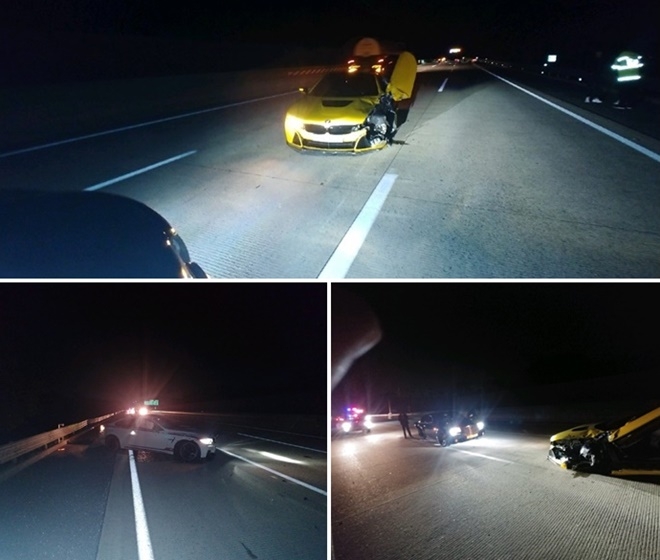 동해고속도로 연쇄충돌사고 현장.(사진제공=부산경찰청)