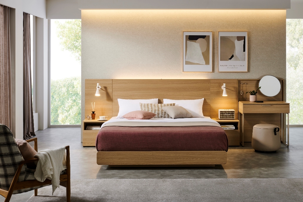 한샘 유로 502 네스트 오크 침실 이미지. (사진= 한샘)