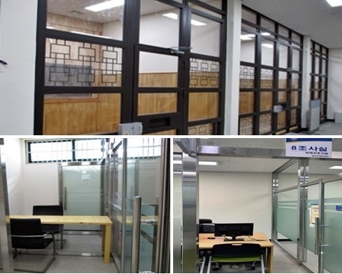 유치장 투명막 디자인/사무공간과 분리된 전용조사실/변호인접견실.(사진제공=대구경찰청)