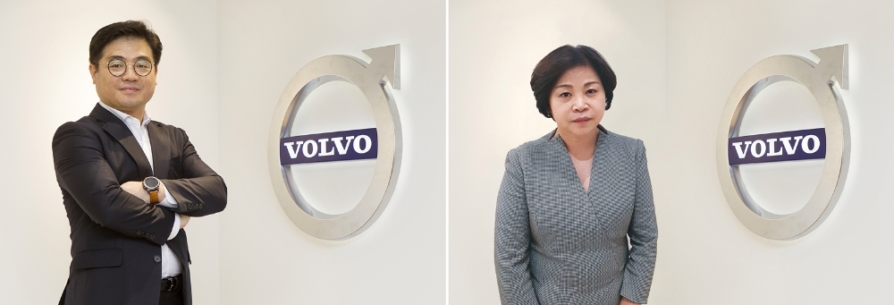 볼보자동차코리아 세일즈 마케팅 총괄 이만식 전무(좌)/ 고객서비스 총괄 송경란 전무(우)