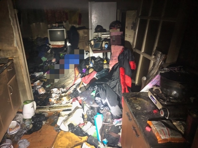 원인불상화재 사망현장.(사진제공=부산경찰청)