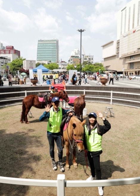 한국마사회는 2020년 무료 ‘도심승마체험’ 사업에 참여할 지자체를 오는 31일까지 모집한다. 사진=마사회