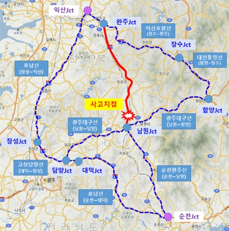 고속도로 이용 원거리 우회노선. 사진=도로공사