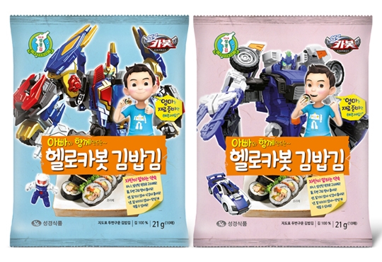 초이락, ‘헬로카봇 김밥김’ 출시… 지도표 성경김과 두번째 콜라보