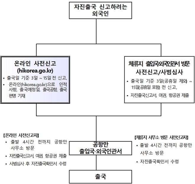 자진출국 온라인 사전신고제