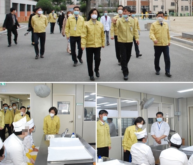 추미애 법무부장관이 9일 오후 대구소년원을 방문해 원생들과 대화를 나누고 있다.(사진제공=대구소년원)