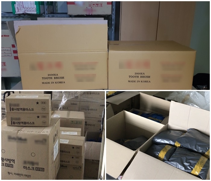 마스크 유통질서 교란행위 단속현장(마산동부, 창원서부). (사진제공=경남경찰청)