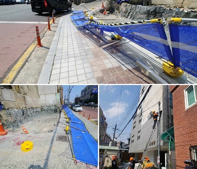 강풍피해현장.(사진제공=부산경찰청)