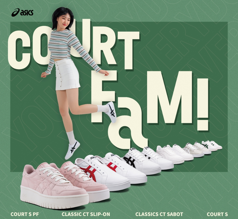 아식스, 슬립온, 하이플랫폼, 뮬 등 코트 시리즈 운동화 출시