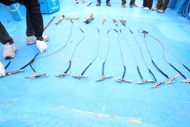 고래불법포획도구.(사진제공=울산해양경찰서)