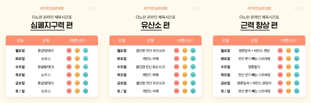 여성 피트니스 스타트업 다노, 홈트레이닝 계획표 배포