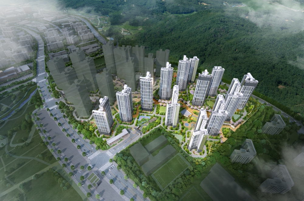 양주 옥정신도시 제일풍경채 레이크시티 A10-2 블록 조감도.