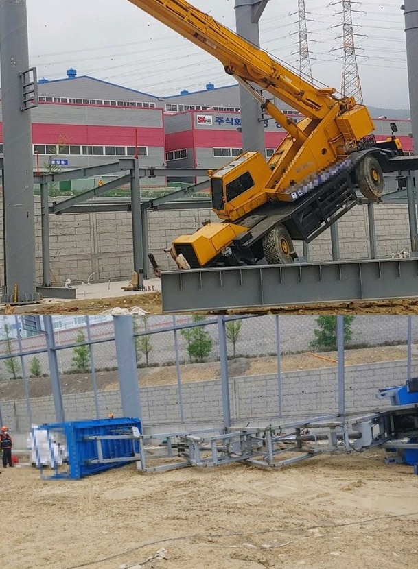 부산 기장군 장안읍 신축공사장에서 인부 추락 사망사고.(사진제공=부산경찰청)