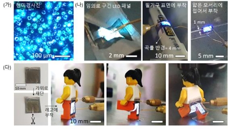 국내 연구진, 포스트잇처럼 떼내고 접고 자르는 LED 개발