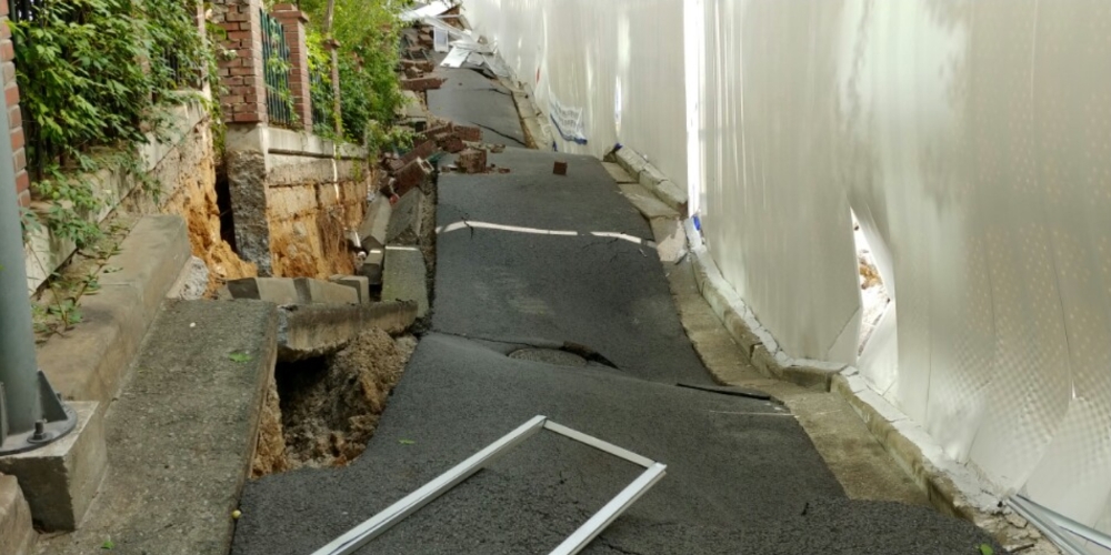 가설흙막이 상부 도로 전경. (사진=한국시설안전공단)