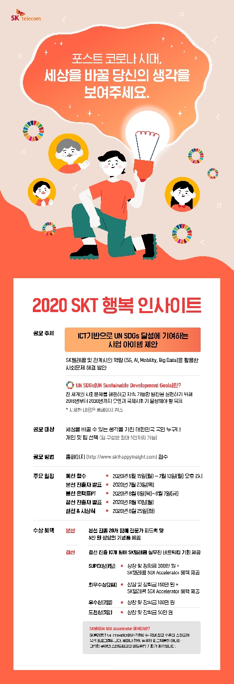 SK텔레콤이 실시하는 '2020 SKT 행복 인사이트' 안내 포스터. 사진=SK텔레콤