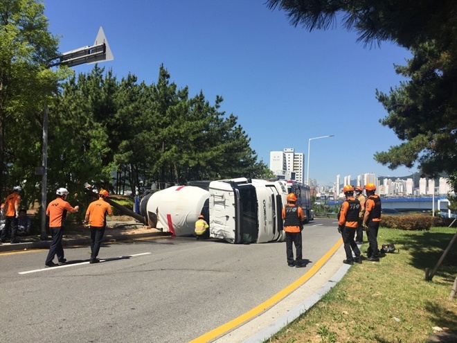 레미콘 차량 우전도.(사진제공=부산경찰청)