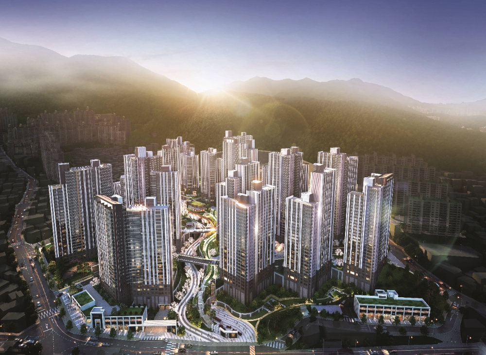 백양산 롯데캐슬 골드센트럴 조감도.(사진=롯데건설)