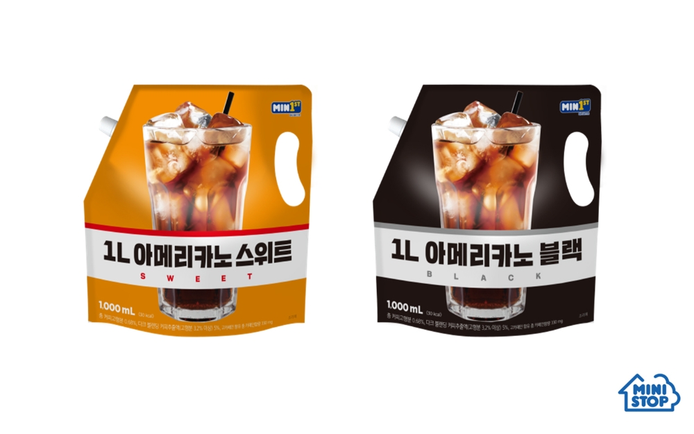 편의점 미니스톱, 대용량 파우치 커피 ‘1L 아메리카노’ 2 종 출시