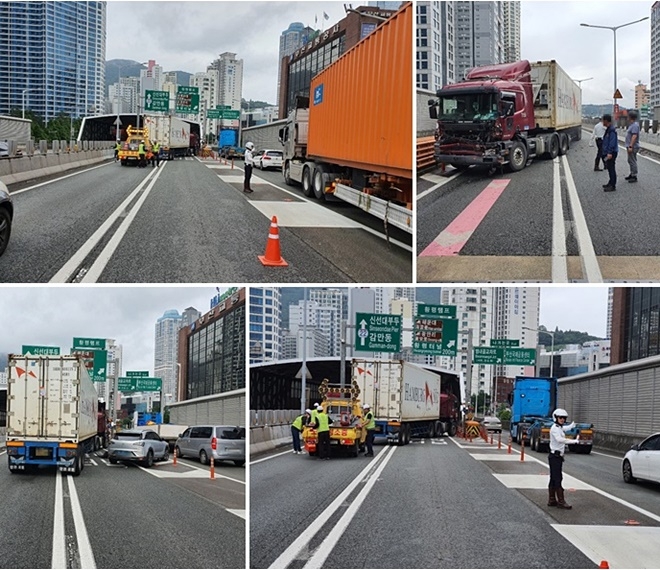 동서로 범내골팸프 교통사고 현장.(사진제공=부산경찰청)