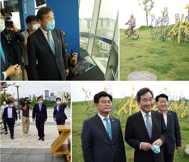 이낙연 더불어민주당 당대표 후보가 31일 세종시를 찾아 균형발전 뉴딜 정책 구상을 발표하고 있다. (사진제공=이낙연의원실)