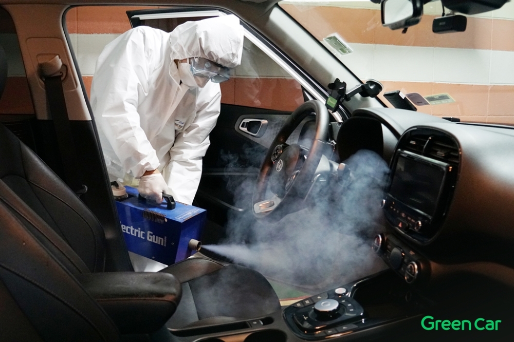 차량 방역 모습.(사진=그린카)