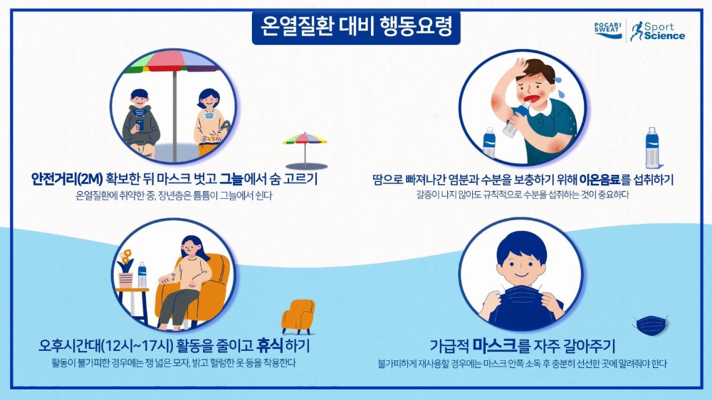 포카리스웨트 "폭염 속 마스크 착용으로 온열질환 위험성 증가한다"
