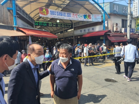 소진공 조봉환 이사장, 청량리 전통시장 화재현장 방문