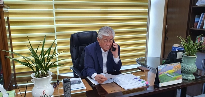 이상헌 의원이 비대면으로 민심을 청취하고 있다.(사진제공=이상헌의원실)