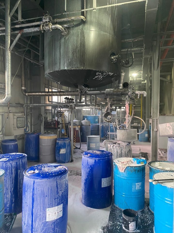 10월 5일 오후 5시 43분경 울주군 웅촌면 고연리 한 공장서 화재. (사진제공=울산소방본부)