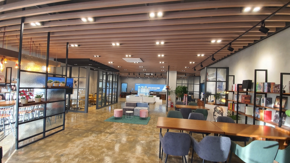 현대 테라타워 광명 분양카페 내부 모습.(사진=현대엔지니어링)