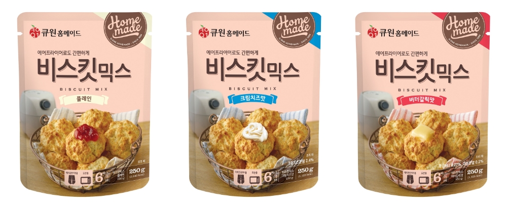 삼양사 큐원, 홈메이드 비스킷믹스 3종 출시