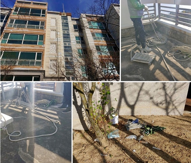 부산 강서구 신축 아파트공사현장 추락사망사고 현장.(사진제공=부산경찰청)