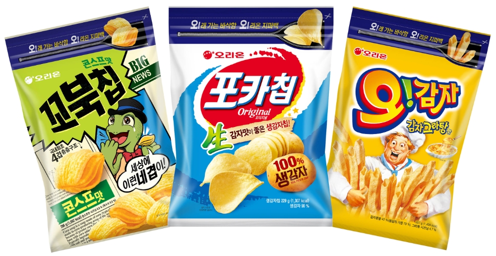 오리온, ‘꼬북칩·포카칩·오!감자’ 스낵 3종 ‘대용량 지퍼백’ 출시