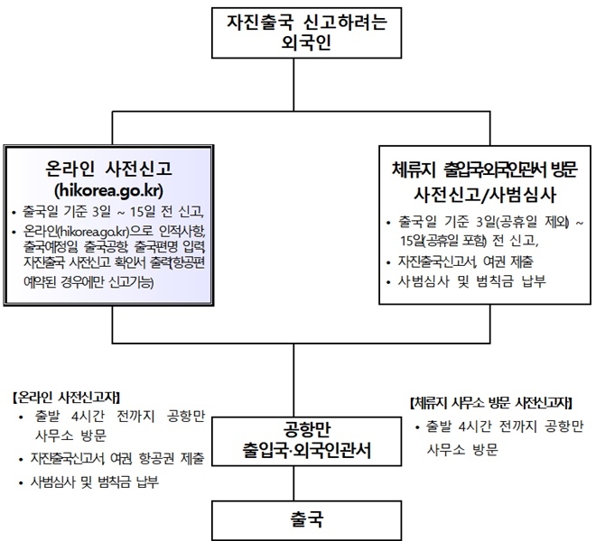 자진출국 온라인 사전신고제